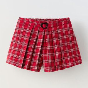 ZARA GIRLS PLAID BOX PLEAT SHORTS Size 3-4 years old